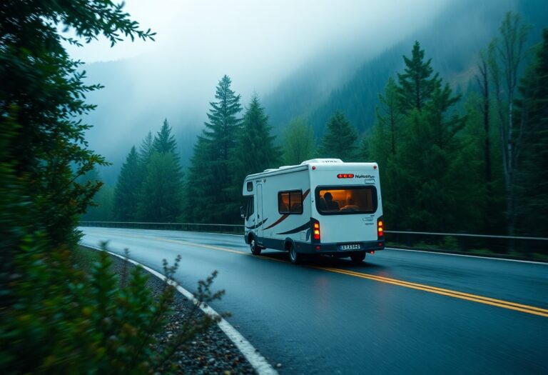 Como dirigir motorhomes em estradas de serra com segurança em dias chuvosos