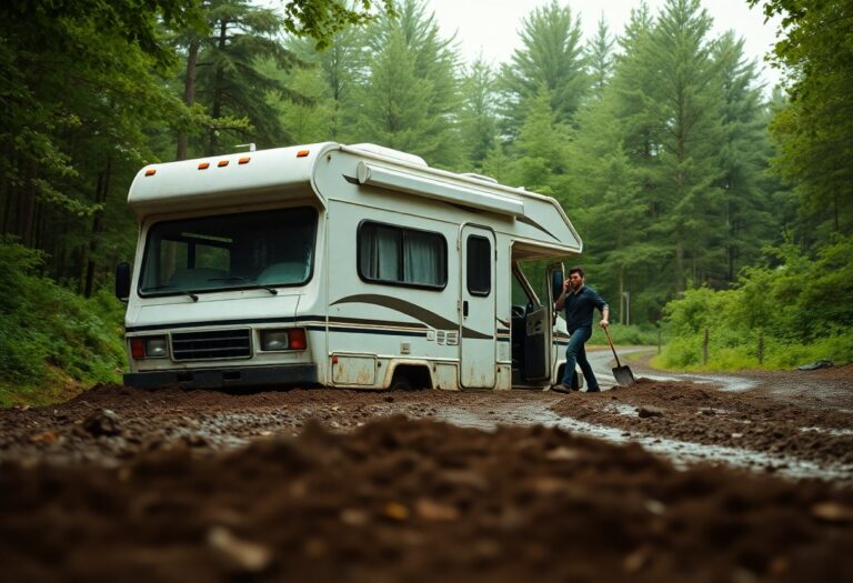 O que fazer quando o motorhome atola em estradas de terra durante uma viagem remota