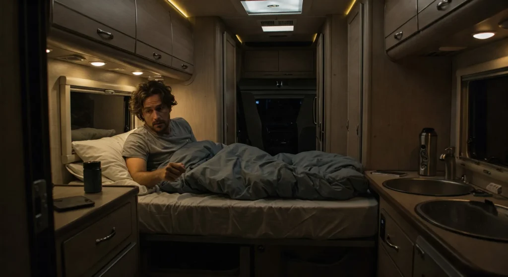 Acordado de noite no motorhome
