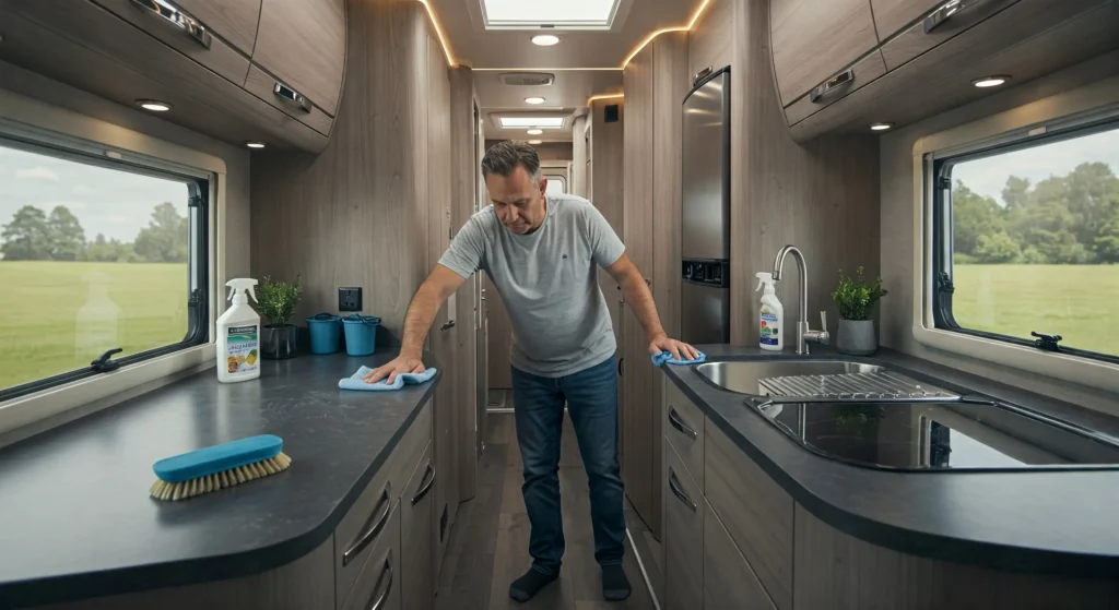 Limpando motorhome
