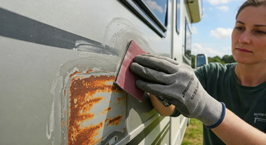 Lixar ferrugem de motorhome