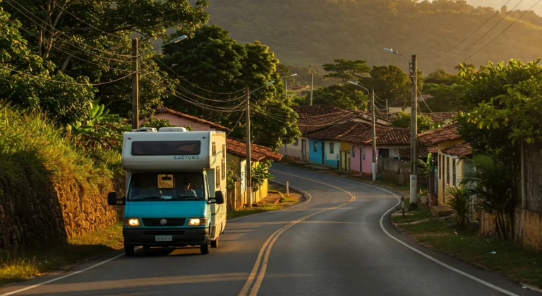 motorhome em estrada brasileira
