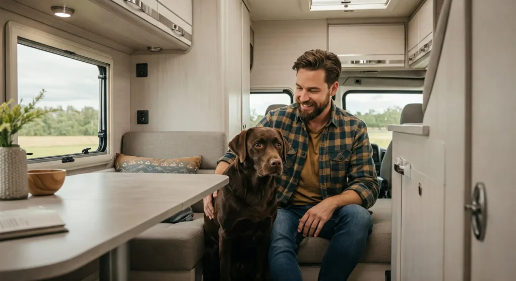 viagem de motorhome com animais