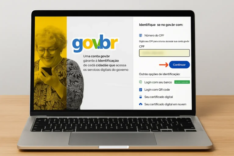 criar conta gov.br laptop